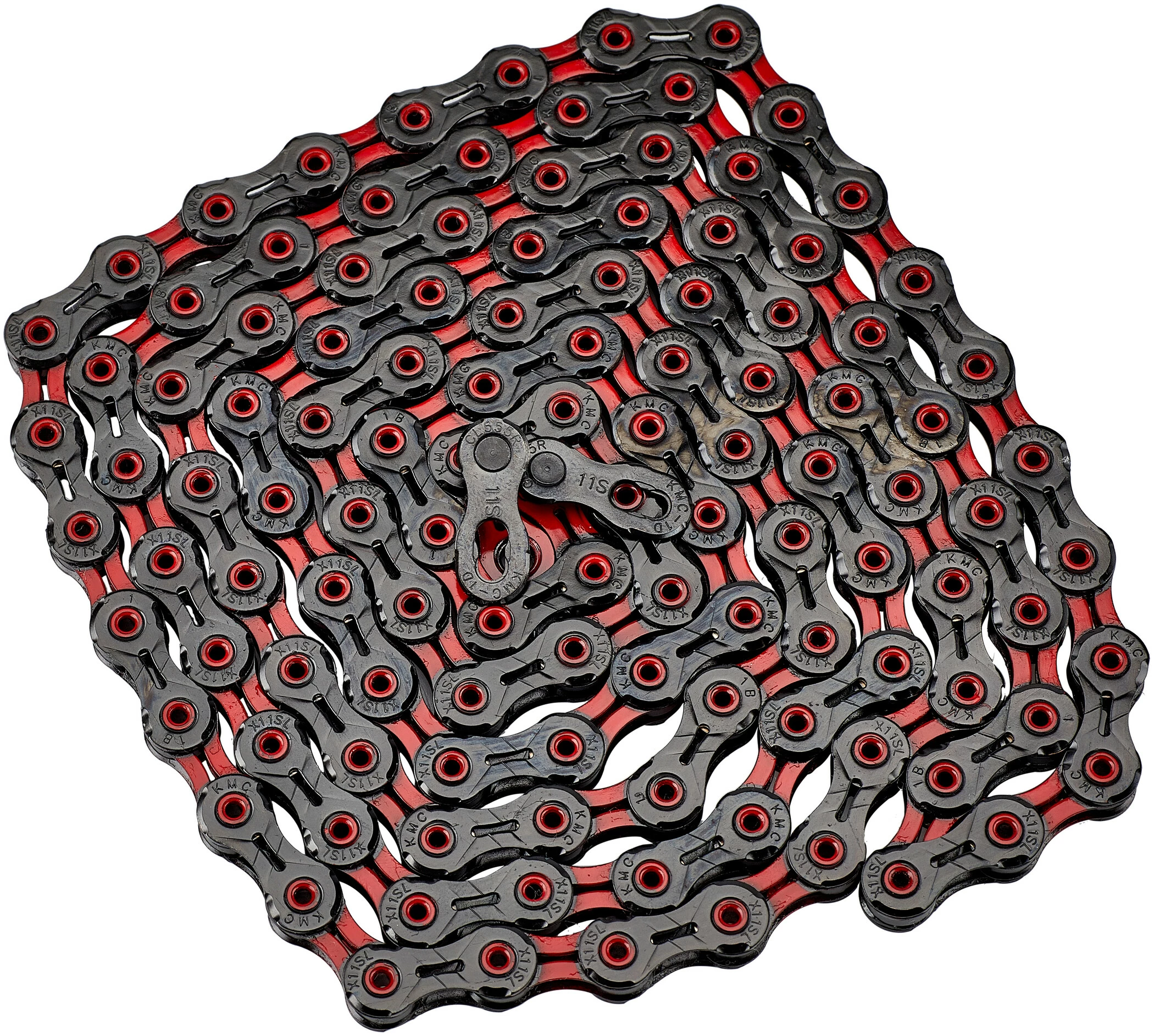 KMC Bei Brügelmann Online KMC X11 SL DLC Super Light Kette 11-fach 118 Kettenglieder Schwarz/rot