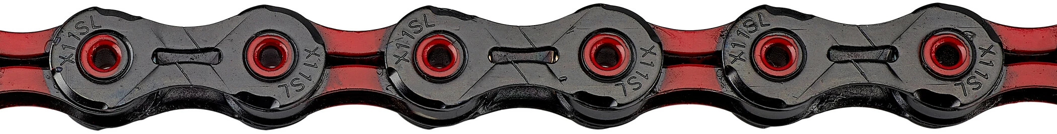 KMC Bei Brügelmann Online KMC X11 SL DLC Super Light Kette 11-fach 118 Kettenglieder Schwarz/rot – Bild 2